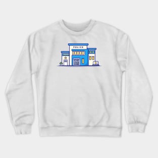 Police Office Cartoon Crewneck Sweatshirt